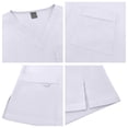 thumbnail image 6 of Men's Two Piece Medical Scrub Uniforms Stretch Anti-Wrinkle V-Neck Top Yoga Elastic Waist Multi Pocket Jogger Scrub Pants White 2XL, 6 of 6