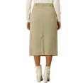 thumbnail image 3 of INSPIRE CHIC Stylish Women's Pencil Skirt with High Waist and Split Back for Work and Casual Wear S Khaki, 3 of 6