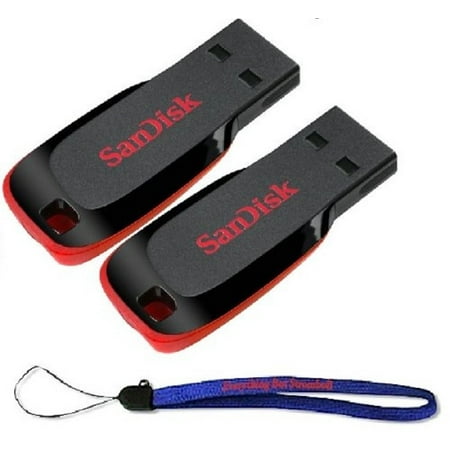 Pen Drive Laser Pointer Writing - SanDisk Cruzer Two Pack 32 GB (32GB x 2 = 64GB) Cruzer Blade USB 2.0 Flash Drive Jump Drive Pen Drive SDCZ50 - Two Pack With (1) Everything But Stromboli (TM) Lanyard
