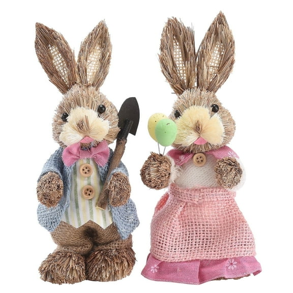 Rabbit Decorations Rabbits Bunny Animal Model 2pcs Easter Theme Party Supplies Ornaments 23cm/9in