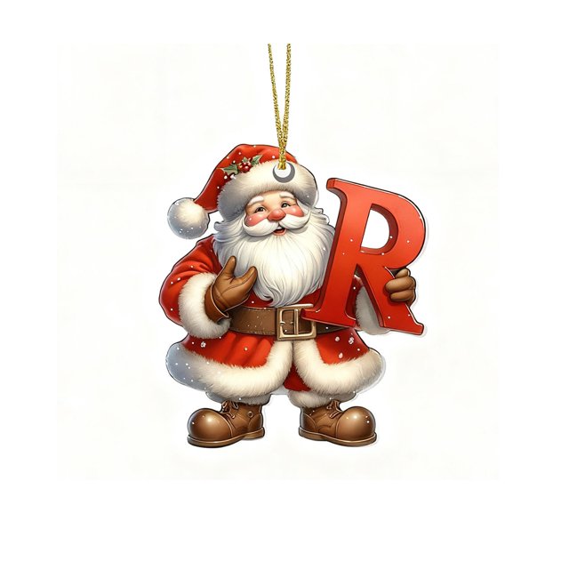 Christmas Tree Ornaments Flat 2D Letter Decoration for Tree and Car Hanging with String