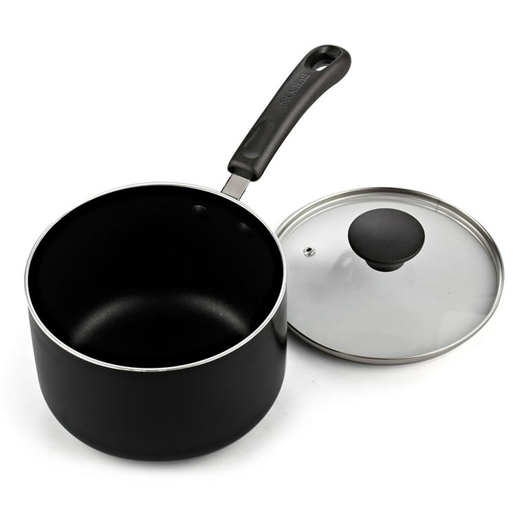 Vinchef 2qt Nonstick Sauce Pan with Lid, Small Milk Pot Pan Germany 3C+  CERAMIC Reinforced Coating,Saucepan with Stay-Cool Handle, Compatible for  All