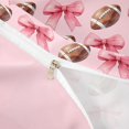 thumbnail image 4 of spefrowx Pink Watercolor Bow Twin Duvet Cover for Girls, Rugby Football Sports Twin Bedding, Pink Reversible, 2 Pieces, 1 Duvet Cover and 1 Pillowcase, 4 of 6