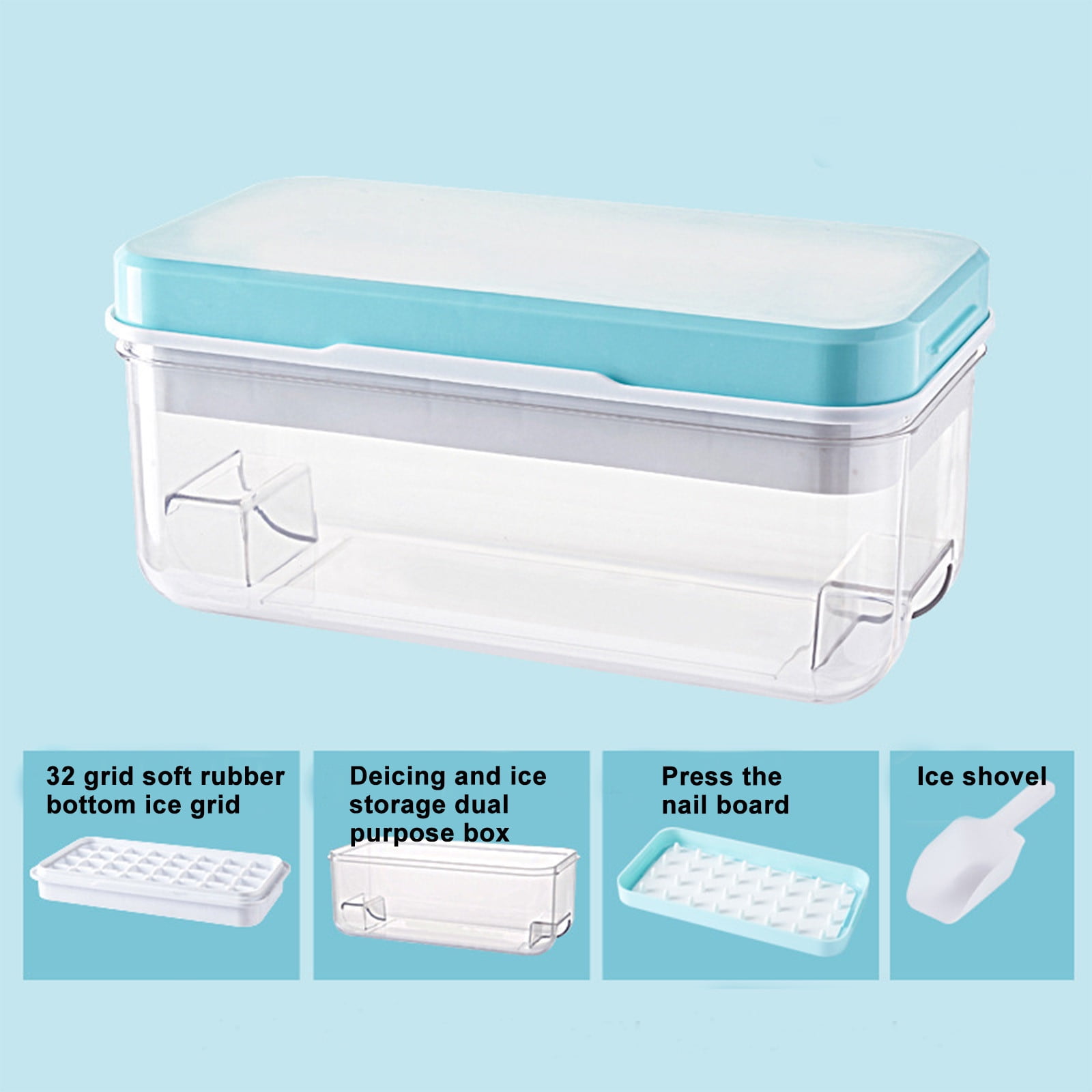 Clearance! JMYHOAM Ice Tray Silicone Ice Box Ice Cubes Household Ice Maker Refrigerator Freezer Ice Cubes Box Ice Maker