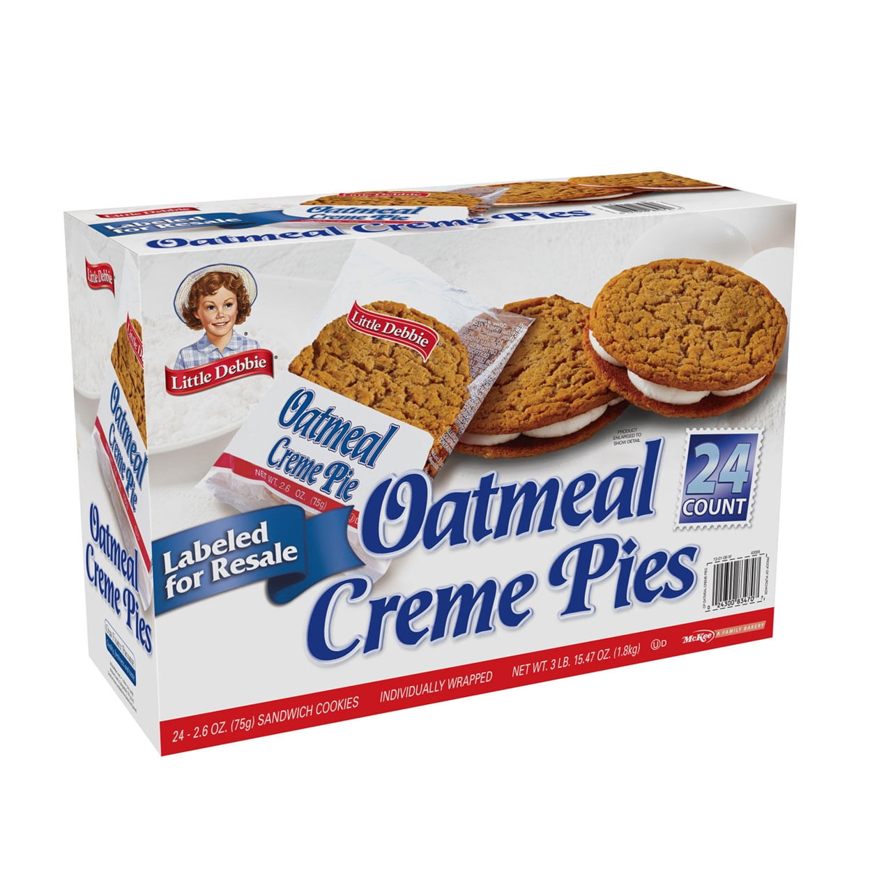 Little Debbie Oatmeal Cream Pies, 2.6 Ounce (Pack of 24)