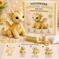 thumbnail image 7 of FURNIX Diy Felt Sewing Kit Yellow Dragon Patchwork Animal,3D Stuffed Plush Craft For Adults Beginners With Pre Cut Fabric,Handmade Mythical Creature Home Decor, 7 of 7