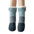 thumbnail image 2 of Noarlalf Socks for Women, Women's Winter Super Soft Warm Cozy Fuzzy Fleece Lined with Grippers Slipper Socks Fuzzy Socks Blue One Size, 2 of 5