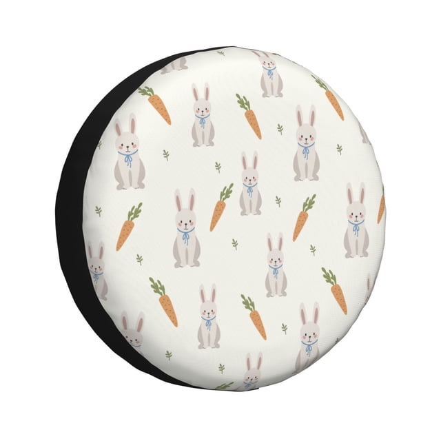 Fotbe Retro Rabbit Funda de Llanta de Repuesto con Estampado, Engrosada, Ajuste Universal para Jeep, Remolque, RV, SUV, Camión-16 inch