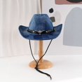 thumbnail image 5 of Slccxzc Polyester Wide Brim Cowboy Hat Adult Adjustable Outdoor Sun Hat, 5 of 7