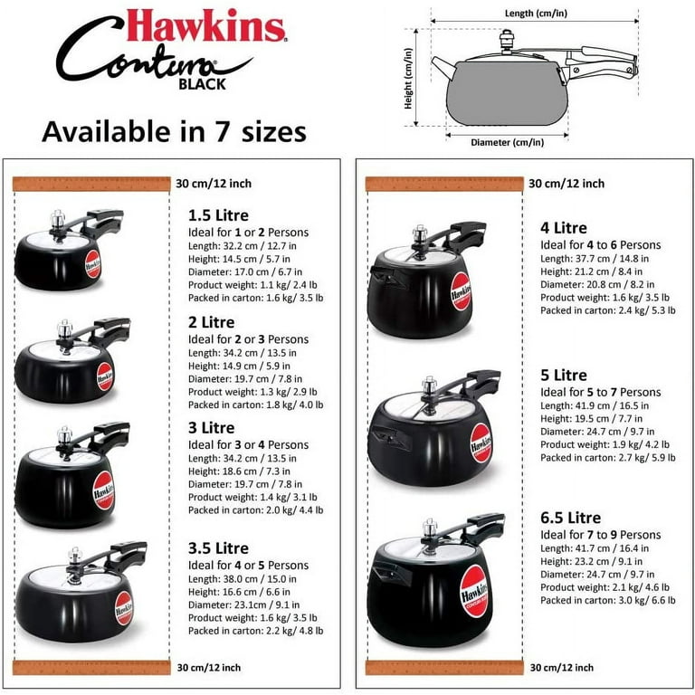  Hawkins CB50 Hard Anodised Pressure Cooker, 5-Liter,Black: Home  & Kitchen