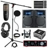 (2) 3" Powered Desktop DJ Monitors with Focusrite Scarlett 2i2 2-in 2-out USB Audio Interface Package