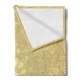 thumbnail image 2 of Mandala Soft Flannel Fleece Throw Blanket, Round Antique Motif Curvy Ornate Heart Shape Influences, Cozy Plush for Indoor and Outdoor Use, 50" x 70", Yellow Pale Yellow, by Ambesonne, 2 of 5