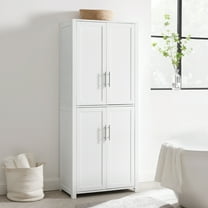 Tall Pantry Cabinet - Storage Cabinet with Adjustable Shelves - Kitchen Pantry Linen Cabinet - Modern White Finish