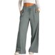 thumbnail image 1 of Ploknplq Wide Leg Pants Women,Palazzo Pants for Women,Womens Dress Pants,Leisure Lacing Solid Color Waist Waist Wide Leg Casual Pants,Business Casual Outfits for Women,Pants for Women Gray 1 L, 1 of 4