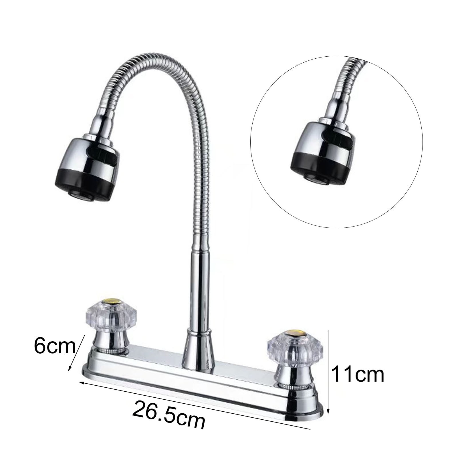 MaxSen Robinet D'évier Commercial Avec Pulvérisateur De 20,3 Cm, Montage Sur Pont Central, Robinet Pré-rincé, 63,5 Cm De Hauteur, Robinet De Cuisine De Restaurant En Chrome Poli Avec Remplissage De