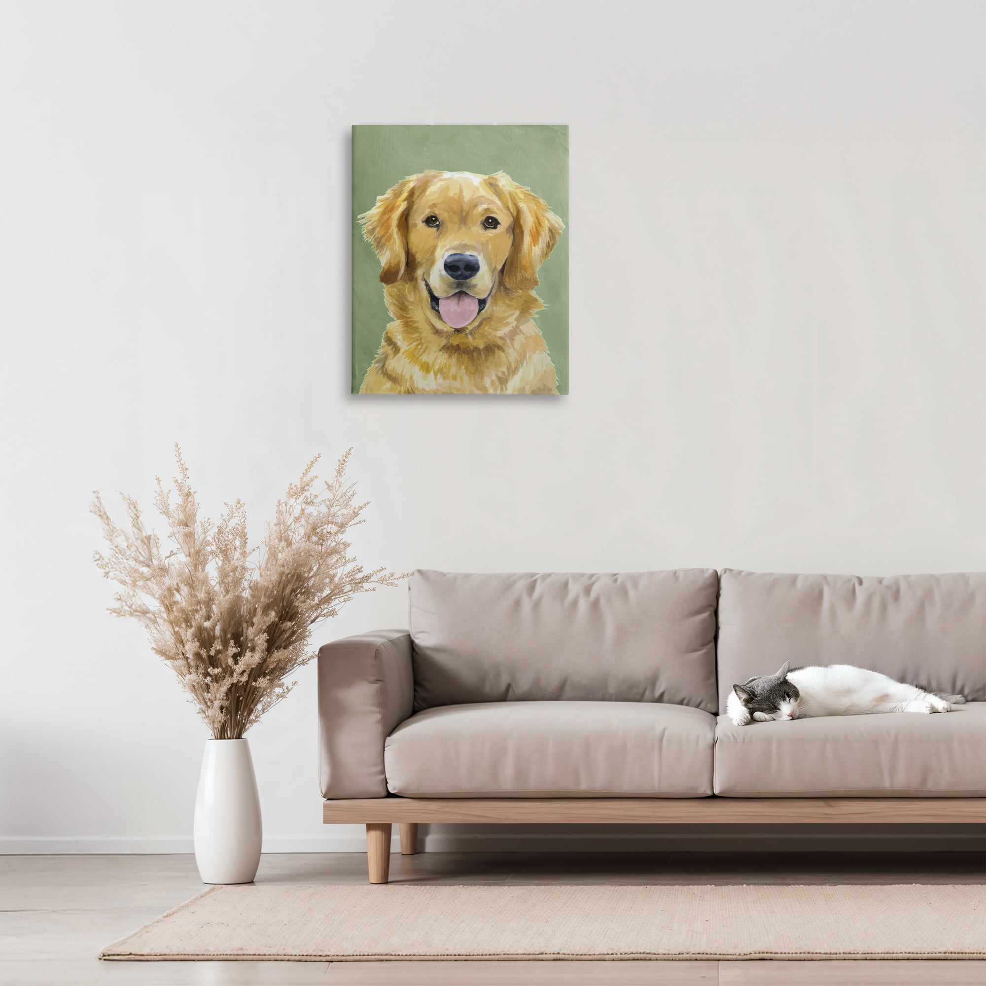 Stupell Industries Smiling Golden Retriever Portrait Canvas Wall Art, design by Lil' Rue