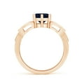 thumbnail image 2 of ANGARA Natural 1.6 Ct Solitaire Round Sapphire Celtic Knot Ring in 14K Rose Gold for Women (Size-7mm) | September Birthstone, Anniversary, Jewelry Gift for Women | Natural Blue Sapphire Ring, 2 of 10
