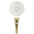 thumbnail image 1 of 15.25-in. W Round Bathroom Undermount Sink Set In White - Gold Hardware - Overflow Drain Incl. AI-24816, 1 of 6