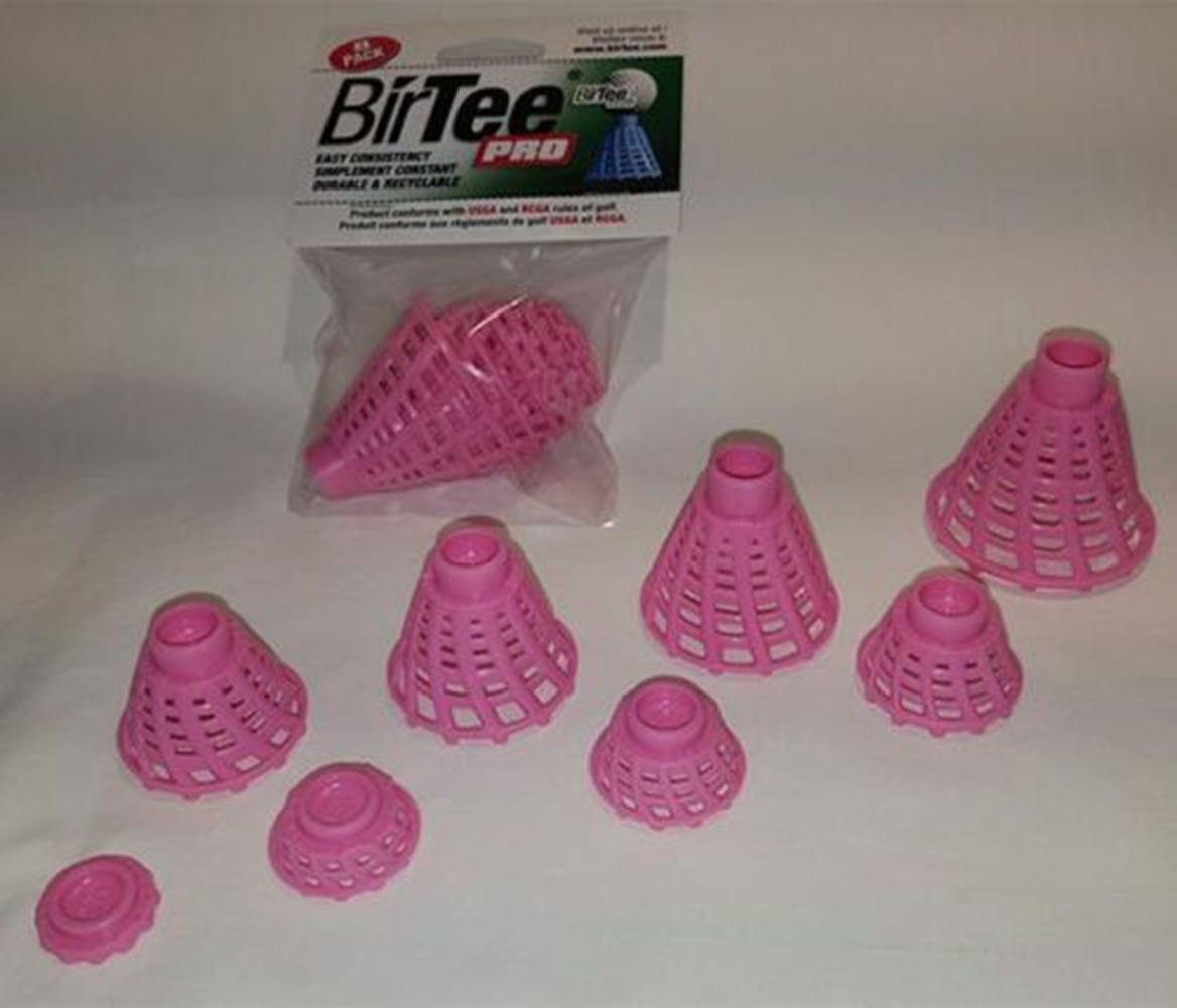 birtee pro winter/mat golf tees - 8 pack (bright pink)