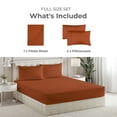 thumbnail image 5 of Sleepy Town Bed Sheets Set, Soft & Wrinkle Free Microfiber 3 Piece Full Sheet Set Deep Pocket, Terracotta, 5 of 5
