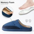 thumbnail image 3 of Pmoiste House Slippers for Men Splicing Design Comfy Suede Soft Memory Foam Non Slip Warm Winter Slipper, 3 of 7