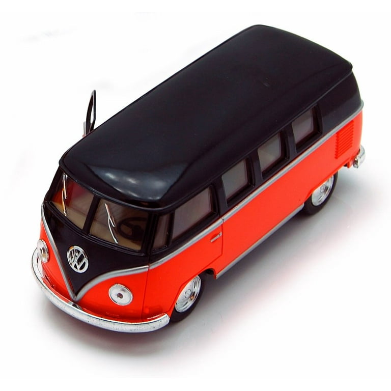 1962 VW BUS V DUBS 赤/黒 1962 Volkswagen Classical Bus, Orange - Kinsmart 5376D - 1/32