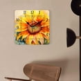 thumbnail image 4 of 10 Inch Wall Clock Battery Operated Silent Clock Decorative for Office, Kitchen, Outdoor, Living Room，Cute Sunflower Yellow on Green Print, 4 of 4