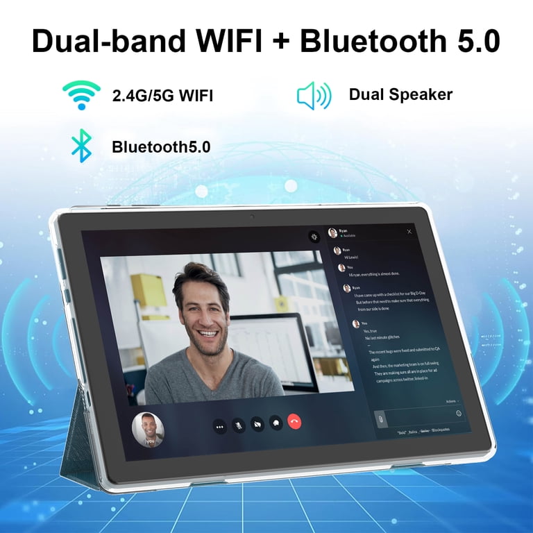 Android 15 Tablet with Case, 10 inch Tablets, 12GB RAM 64GB ROM