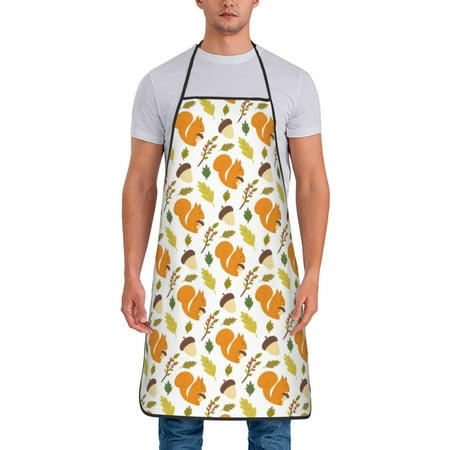 

Lukts Squirrel Eating Nuts Print Unisex Tie-Up Aprons Bibs for Chef Kitchen Grill Beverage Shop