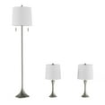 Lavish Home 3-Piece Floor and Table Lamp Set with LED Light Bulbs ...