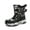 Black Gray, variant on Stepedia Kids Boys Girls Faux Fur Lined Winter Waterproof Warm Snow Boots, Black Red 2.5 Big Kid