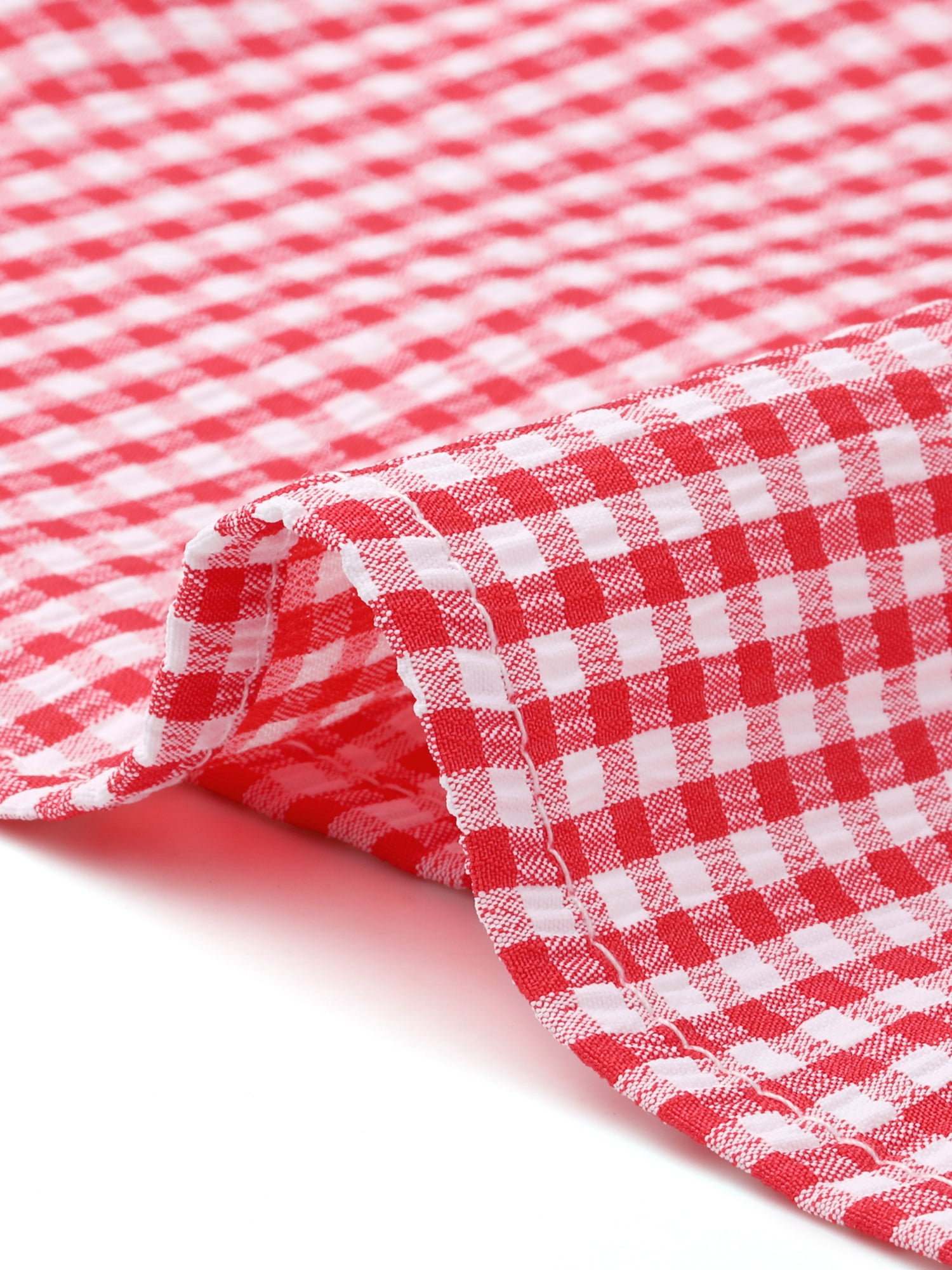 DARING DIVA Women's Gingham Drawstring Waist Tiered A-Line Midi Skirt X-Large Red