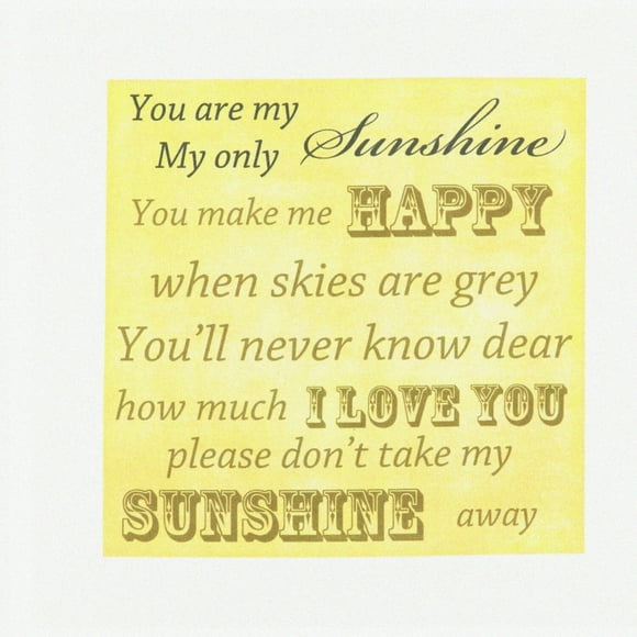 Sunshine Serenade Quilt Square - 10x10 Vintage Love Songs