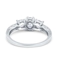 thumbnail image 3 of Moissanite Size-8 Three Stone Art Deco Oval Trio Ring Vintage Style CZ Wedding Engagement Ring 925 Sterling Silver Gifts For Her, 3 of 6