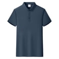 thumbnail image 5 of Men's Polo Short Sleeve Shirts Moisture Wicking Quick Dry Collared Solid Color Shirt Classic Fit Business Casual Tops Navy 4XL, 5 of 5