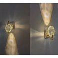 thumbnail image 4 of Lámpara de araña redonda nórdica de lujo, colgante de cristal para iluminación de sala de estar, cuerpo de lámpara de aluminio dorado, pantalla de cristal de alta transmitancia, base gruesa para una, 4 of 4