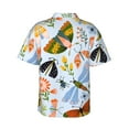 thumbnail image 3 of Balery Insects and Flowers Print Men's Hawaiian Shirts Short Sleeve Beach Shirt Relaxed Fit Vacation Button Down Shirts-Medium, 3 of 9