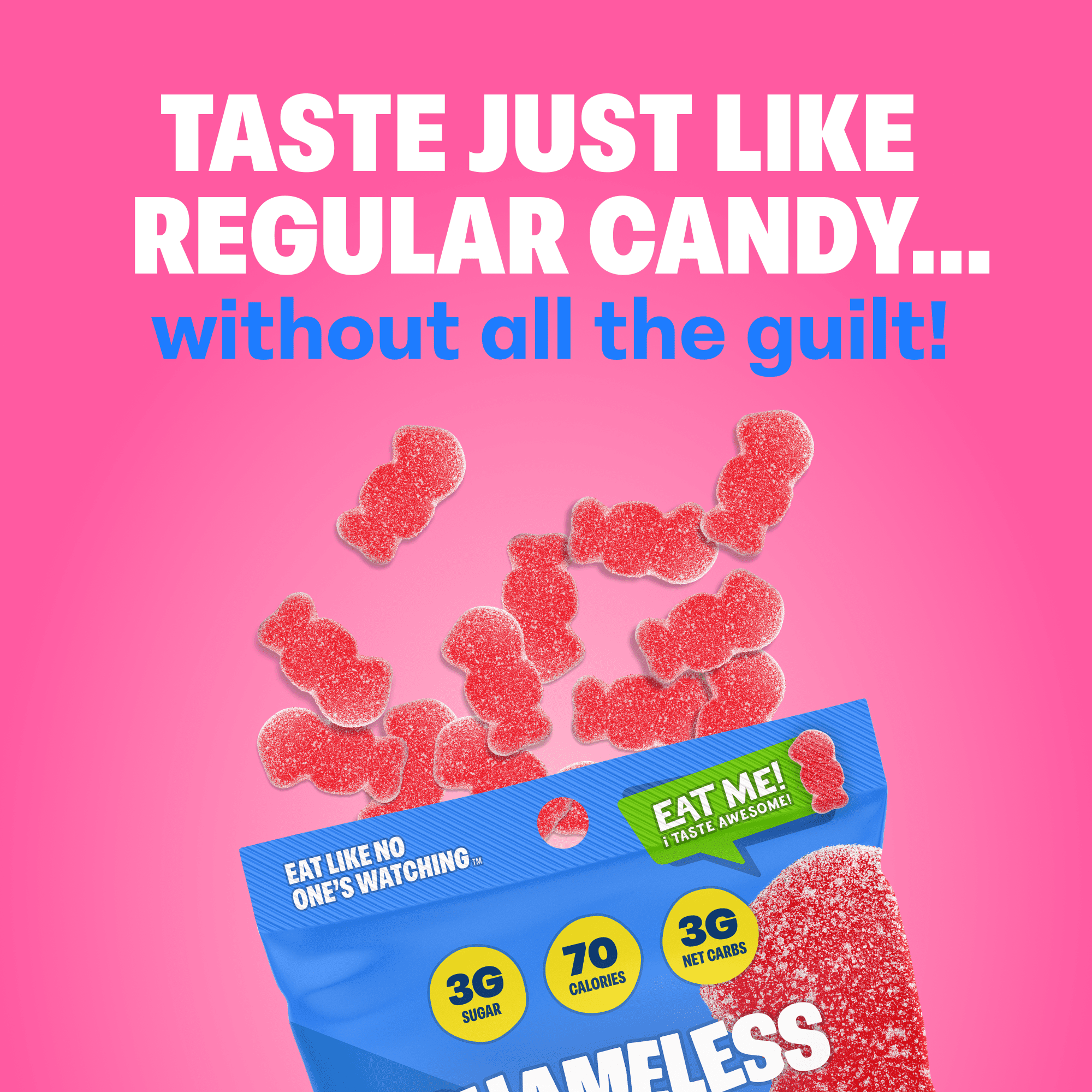 Shameless Snacks Red Raspberry Sour Scouts - Sour Candy & Fruit Snacks, Raspberry Gummy Candy, Keto Snacks in Bulk, 3g Sugar Gluten Free Vegan for Adults
