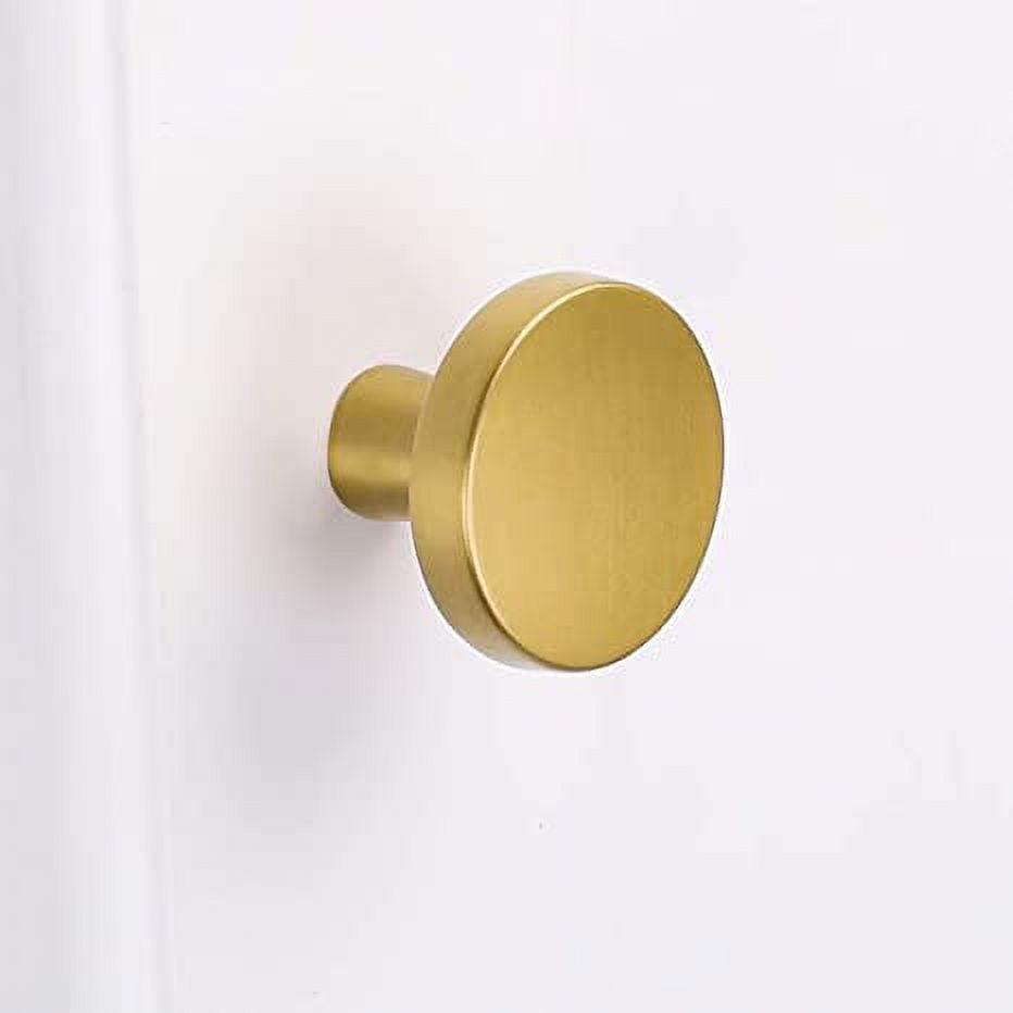 Goldenwarm 15 Pack Brushed Brass Cabinet Knobs Solid Gold Dresser Knobs Kitchen Cupboard Hardware Bathroom Cabinet Hardware
