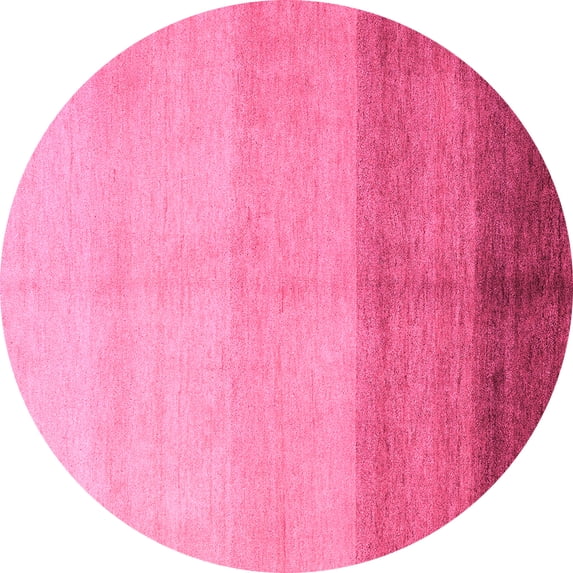 Ahgly Company Indoor Round Abstract Pink Modern Area Rugs, 8' Round