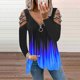 thumbnail image 2 of Blusa informal de manga larga con estampado degradado y cremallera suelta con cuello en V para mujer Pompotops gfhjh5128, 2 of 5