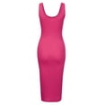 thumbnail image 3 of Doublju Women's Sleeveless Bodycon High Split Tank Midi Dress Shirring Details Dress, 3 of 4