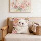 thumbnail image 4 of CaiYueKe Cute Cat Embroidery Pillow Cover - Flocked Velvet Decorative Throw Cushion Sofa Bedroom Living Room Accent Pillowcase, Faux Embroidery Animal Pattern Home Decor Gift for Women, 4 of 7