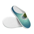 thumbnail image 3 of Goofa Paradise Island Print Womens Mens Cotton Lightweight House Slippers , Washable Home Slippers,Indoor Comfy Bedroom Cozy Slippers-46/47, 3 of 7