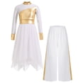 thumbnail image 3 of iiniim Girls Praise Dance Dress Long Sleeve Church Robe With Palazzo Pants Outfit Worship Liturgical Dancewear White 16, 3 of 7