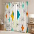 thumbnail image 2 of Manfei Vintage Rhombus Print Blackout Curtains Set of 2 (52x84 Each),Modern Abstract Geometric Window Curtains,Beige Blue Orange Curtains and Drapes For Kids,Ultra Soft Home Decor, 2 of 6