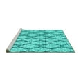 thumbnail image 2 of Ahgly Company Machine Washable Indoor Round Trellis Turquoise Blue Modern Area Rugs, 8' Round, 2 of 4