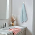 thumbnail image 2 of REGALWOVEN Solid Striped Decorative Hand Towels Set of 2 Cotton Soft Absorbent Hand Towel Set for Bath, Hotel, Spa Blue 14" x 30", 2 of 4