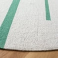 thumbnail image 3 of SAFAVIEH Montauk Oswald Geometric Striped Cotton Area Rug, Ivory/Dark Green, 6' x 6' Round, 3 of 8