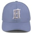 thumbnail image 2 of Daxton Premium Mid Profile Hat Semi Curved Visor Dusty Blue Cap White Silver Gothic Embroidered, Number 8, 2 of 4